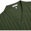 image:imageAlimens amp Gentle Mens Short Sleeve Button Down Shirts Knit Casual Shirts for Men Vintage Cuban Shirt Striped KnittedArmy Green