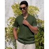 image:imageAlimens amp Gentle Mens Short Sleeve Button Down Shirts Knit Casual Shirts for Men Vintage Cuban Shirt Striped KnittedArmy Green