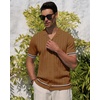 image:imageAlimens amp Gentle Mens Short Sleeve Button Down Shirts Knit Casual Shirts for Men Vintage Cuban Shirt Striped KnittedBrown