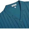 image:imageAlimens amp Gentle Mens Short Sleeve Button Down Shirts Knit Casual Shirts for Men Vintage Cuban Shirt Striped KnittedDark Blue