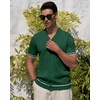 image:imageAlimens amp Gentle Mens Short Sleeve Button Down Shirts Knit Casual Shirts for Men Vintage Cuban Shirt Striped KnittedDark Green
