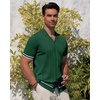 image:imageAlimens amp Gentle Mens Short Sleeve Button Down Shirts Knit Casual Shirts for Men Vintage Cuban Shirt Striped KnittedDark Green