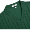 image:imageAlimens amp Gentle Mens Short Sleeve Button Down Shirts Knit Casual Shirts for Men Vintage Cuban Shirt Striped KnittedDark Green