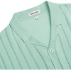 image:imageAlimens amp Gentle Mens Short Sleeve Button Down Shirts Knit Casual Shirts for Men Vintage Cuban Shirt Striped KnittedLight Green