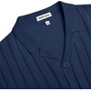 image:imageAlimens amp Gentle Mens Short Sleeve Button Down Shirts Knit Casual Shirts for Men Vintage Cuban Shirt Striped KnittedNavy Blue