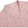 image:imageAlimens amp Gentle Mens Short Sleeve Button Down Shirts Knit Casual Shirts for Men Vintage Cuban Shirt Striped KnittedPink