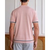 image:imageAlimens amp Gentle Mens Short Sleeve Button Down Shirts Knit Casual Shirts for Men Vintage Cuban Shirt Striped KnittedPink