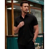 image:imageAlimens amp Gentle Mens Short Sleeve Dress Shirts Stretch Regular Fit Shirt Casual Button Down Business ShirtsBlack