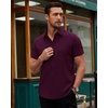 image:imageAlimens amp Gentle Mens Short Sleeve Dress Shirts Stretch Regular Fit Shirt Casual Button Down Business ShirtsDeep Purple