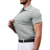 image:imageAlimens amp Gentle Mens Short Sleeve Dress Shirts Stretch Regular Fit Shirt Casual Button Down Business ShirtsLight Grey