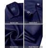image:imageAlimens amp Gentle Mens Short Sleeve Dress Shirts Stretch Regular Fit Shirt Casual Button Down Business ShirtsNavy Blue