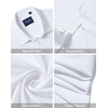image:imageAlimens amp Gentle Mens Short Sleeve Dress Shirts Stretch Regular Fit Shirt Casual Button Down Business ShirtsWhite