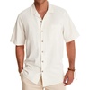image:imageAlimens amp Gentle Mens Short Sleeve Shirts Cotton Hawaiian Shirts Contrast Collar Knit Casual Polo Shirt Summer Beach Tops