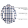 image:imageAlimens amp Gentle Mens Solid Oxford Shirt Long Sleeve Dress Shirt Work Casual Button Down Shirts with PocketChecklight Blue  White