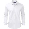 image:imageAlimens amp Gentle Mens Stretch Stain Shield and Wrinkle Free Long Sleeve Solid Business Wedding Button Down Shirts