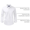 image:imageAlimens amp Gentle Mens Stretch Stain Shield and Wrinkle Free Long Sleeve Solid Business Wedding Button Down Shirts