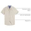 image:imageAlimens amp Gentle Plaid Mens Short Sleeve Button Down Shirts with Pocket  LightweightButtonDown CollarRegular FitExcellent ColorsBreathableCasualCotton BlendEasy CareYellow Check