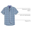 image:imageAlimens amp Gentle Plaid Mens Short Sleeve Button Down Shirts with Pocket  LightweightButtonDown CollarRegular FitExcellent ColorsBreathableCasualCotton BlendEasy CareBlack Green Check