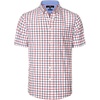 image:imageAlimens amp Gentle Plaid Mens Short Sleeve Button Down Shirts with Pocket  LightweightButtonDown CollarRegular FitExcellent ColorsBreathableCasualCotton BlendEasy CareRed Check