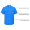 image:imageAlimens amp Gentle Short Sleeve Fishing Shirt Wicking Fabric Sun Protection Casual Button Down ShirtsBright Blue