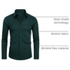 image:imageAlimens amp Gentle Slim Fit Dress Shirts for Men Long Sleeve Stretch Stain Proof Wrinkle Free Button Down Shirts Formal Shirts  Stretch Wrinkle Free Long Sleeve Fitted Formal Events Wedding Business Casual AirflowEnhanced Comfort Easy CareDark Green