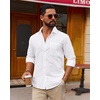 image:imageAlimens amp Gentle Summer Beach Linen Shirts for Men Casual Vacation Lightweight Button Down Shirt