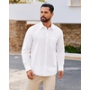 image:imageAlimens amp Gentle Summer Beach Linen Shirts for Men Casual Vacation Lightweight Button Down Shirt