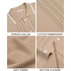 image:imageAlimens amp Gentle Tan Button Down Shirt Men Knit Textured Short Sleeve Shirt Summer Beach Stretch Vintage Shirts XL