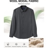 image:imageAlimensampGentle Mens Wool Dress Shirts Wrinkle Free Button Down Shirt Business Casual Top Dark Gray
