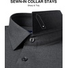 image:imageAlimensampGentle Mens Wool Dress Shirts Wrinkle Free Button Down Shirt Business Casual Top Dark Gray