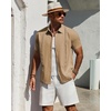 image:imageMens Cuban Guayabera Short Sleeve Button Down Shirt Casual Beach Summer  Lightweight Breathable Collared Untucked Daily Wear Cruise Dinner Resort Walk Vacation Party Wedding SolidTan