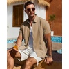 image:imageMens Cuban Guayabera Short Sleeve Button Down Shirt Casual Beach Summer  Lightweight Breathable Collared Untucked Daily Wear Cruise Dinner Resort Walk Vacation Party Wedding SolidTan