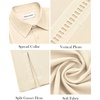 image:imageMens Cuban Guayabera Short Sleeve Button Down Shirt Casual Beach Summer  Lightweight Breathable Collared Untucked Daily Wear Cruise Dinner Resort Walk Vacation Party Wedding SolidBeige