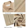 image:imageMens Cuban Guayabera Short Sleeve Button Down Shirt Casual Beach Summer  Lightweight Breathable Collared Untucked Daily Wear Cruise Dinner Resort Walk Vacation Party Wedding SolidKahki