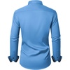 image:imageMens Dress Shirt Long Sleeve Wrinkle Free Button Down Shirt Business Casual  No Iron Contrast Color Collar Cuffs Formal Casual Versatile Graduation Office Party Regular Fit Breathable No FadingMisty Blue