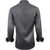 image:imageMens Dress Shirt Long Sleeve Wrinkle Free Button Down Shirt Business Casual  No Iron Contrast Color Collar Cuffs Formal Casual Versatile Graduation Office Party Regular Fit Breathable No FadingGrey Black