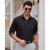 image:imageMens Dress Shirt Long Sleeve Wrinkle Free Button Down Shirt Business Casual  No Iron Contrast Color Collar Cuffs Formal Casual Versatile Graduation Office Party Regular Fit Breathable No FadingBlack