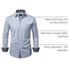 image:imageMens Dress Shirt Long Sleeve Wrinkle Free Button Down Shirt Business Casual  No Iron Contrast Color Collar Cuffs Formal Casual Versatile Graduation Office Party Regular Fit Breathable No FadingLight Blue