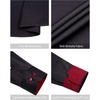 image:imageMens Dress Shirt Long Sleeve Wrinkle Free Button Down Shirt Business Casual  No Iron Contrast Color Collar Cuffs Formal Casual Versatile Graduation Office Party Regular Fit Breathable No FadingBlack Red