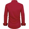 image:imageMens Dress Shirt Long Sleeve Wrinkle Free Button Down Shirt Business Casual  No Iron Contrast Color Collar Cuffs Formal Casual Versatile Graduation Office Party Regular Fit Breathable No FadingBright Red
