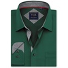 image:imageMens Dress Shirt Long Sleeve Wrinkle Free Button Down Shirt Business Casual  No Iron Contrast Color Collar Cuffs Formal Casual Versatile Graduation Office Party Regular Fit Breathable No FadingGreen