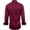 image:imageMens Dress Shirt Long Sleeve Wrinkle Free Button Down Shirt Business Casual  No Iron Contrast Color Collar Cuffs Formal Casual Versatile Graduation Office Party Regular Fit Breathable No FadingWine Red