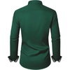 image:imageMens Dress Shirt Long Sleeve Wrinkle Free Button Down Shirt Business Casual  No Iron Contrast Color Collar Cuffs Formal Casual Versatile Graduation Office Party Regular Fit Breathable No FadingGreen