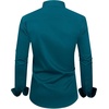 image:imageMens Dress Shirt Long Sleeve Wrinkle Free Button Down Shirt Business Casual  No Iron Contrast Color Collar Cuffs Formal Casual Versatile Graduation Office Party Regular Fit Breathable No FadingPeacock