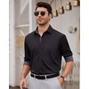 image:imageMens Dress Shirt Long Sleeve Wrinkle Free Button Down Shirt Business Casual  No Iron Contrast Color Collar Cuffs Formal Casual Versatile Graduation Office Party Regular Fit Breathable No FadingBlack