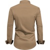 image:imageMens Dress Shirt Long Sleeve Wrinkle Free Button Down Shirt Business Casual  No Iron Contrast Color Collar Cuffs Formal Casual Versatile Graduation Office Party Regular Fit Breathable No FadingCamel