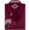 image:imageMens Dress Shirt Long Sleeve Wrinkle Free Button Down Shirt Business Casual  No Iron Contrast Color Collar Cuffs Formal Casual Versatile Graduation Office Party Regular Fit Breathable No FadingWine Red