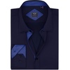 image:imageMens Dress Shirt Long Sleeve Wrinkle Free Button Down Shirt Business Casual  No Iron Contrast Color Collar Cuffs Formal Casual Versatile Graduation Office Party Regular Fit Breathable No FadingNavy