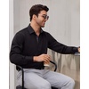 image:imageMens Dress Shirt Long Sleeve Wrinkle Free Button Down Shirt Business Casual  No Iron Contrast Color Collar Cuffs Formal Casual Versatile Graduation Office Party Regular Fit Breathable No FadingBlack