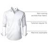 image:imageMens Dress Shirts Long Sleeve Stretch Wrinkle Free Work Button Down Shirt  Business Formal Office Wedding Stretch Cotton Solid Fabric To Easy Care  Breathable Comfortable Spread Collar Regular FitWhite